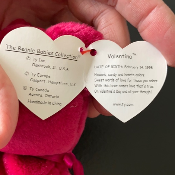 $5 SALE—Ty Valentina Beanie Baby Bear - Picture 2 of 6